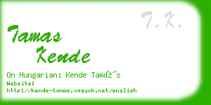 tamas kende business card